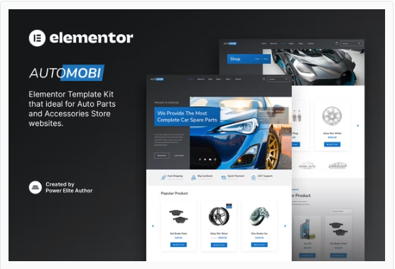 Automobi – Auto Parts Store & Accessories Elementor Template Kit