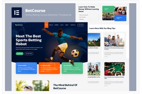 BetCourse - Sports Betting and Prediction Course Elementor Template Kit