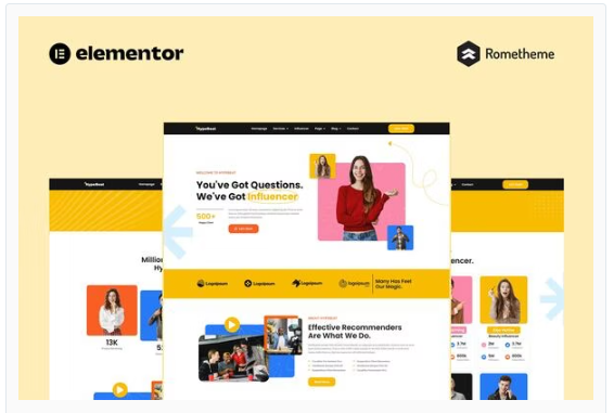 Hypebeat - Influencer Marketing Agency Elementor Pro Full Site Template Kit