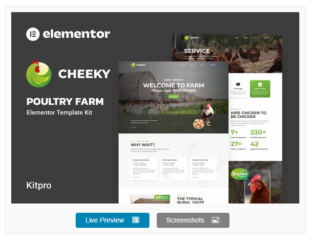 Cheeky - Poultry Farm Elementor Template Kit
