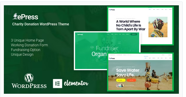 Nonprofit Charity WordPress Theme - ePress