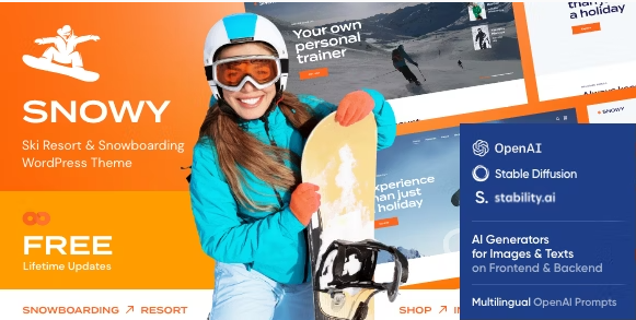 Snowy - Ski Resort & Snowboarding WordPress Theme