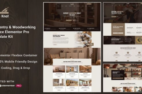 Nail&Knot - Carpentry & Woodworking Service Elementor Pro Template Kit
