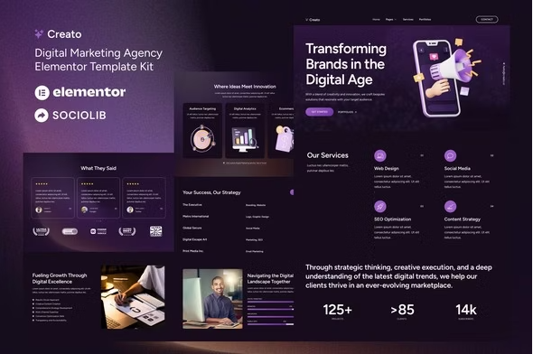 Creato - Digital Marketing Agency Elementor Template Kit