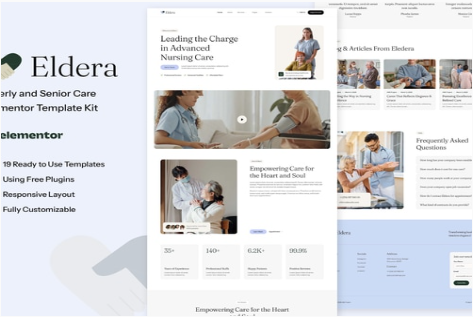 Eldera - Elderly & Senior Care Elementor Template Kit