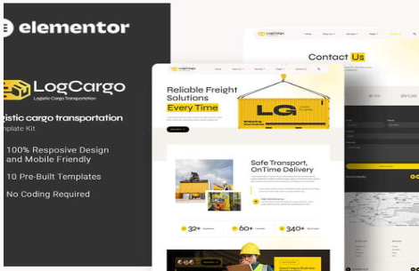 LogCargo - Logistic Cargo Transportation Elementor Template Kit