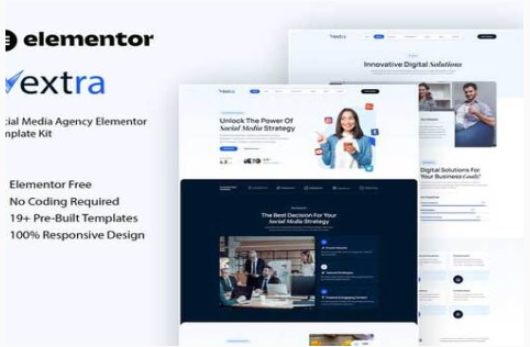 Vextra - Social Media Agency Elementor Template Kit