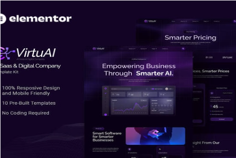 VirtuAI - AI Saas & Digital Company Elementor Template Kit