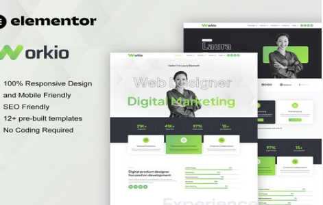 Workio - Digital Service & Creative Portfolio Elementor Template Kit
